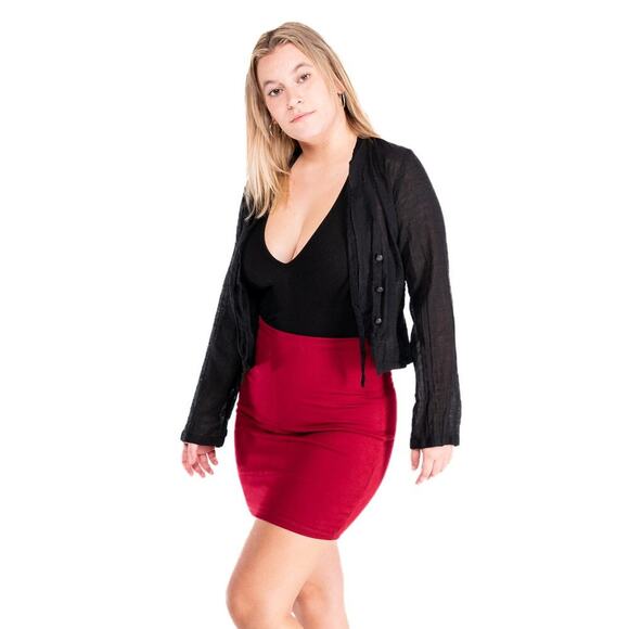 Vintage 90s Michel Klein Sheer Black Linen Blouse - Picture 6 of 7